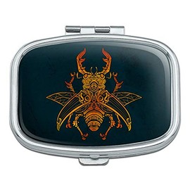 Steampunk Stag Beetle Rectangle Pill Case Trinket Gift Box
