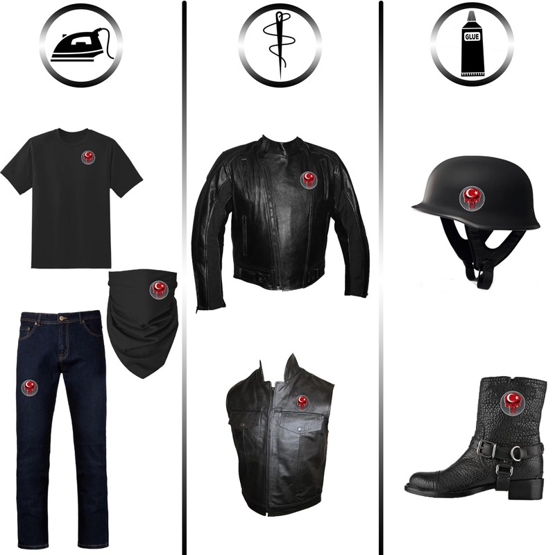 EXPRESS-STICKEREI Biker Patches 75 x 75 mm | Biker Cowl