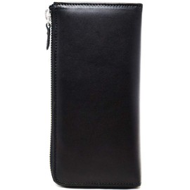 BlissLeather Premium Tochigi Leather & Himeji Leather Long Wallet, YKK Round L Zipper, Large Capacity, Black