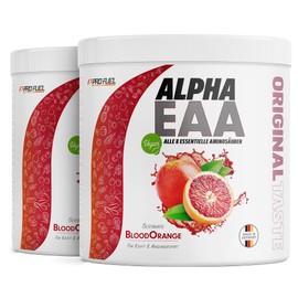 Alpha EAA Powder 2 x 462 g Blood Orange – Incredibly Delicious EAA Drink Powder, All 8 Essential Amino Acids, Vegan EAAs Amino Acids / Amino Workout Drink, Optimal Value, Made in Germany