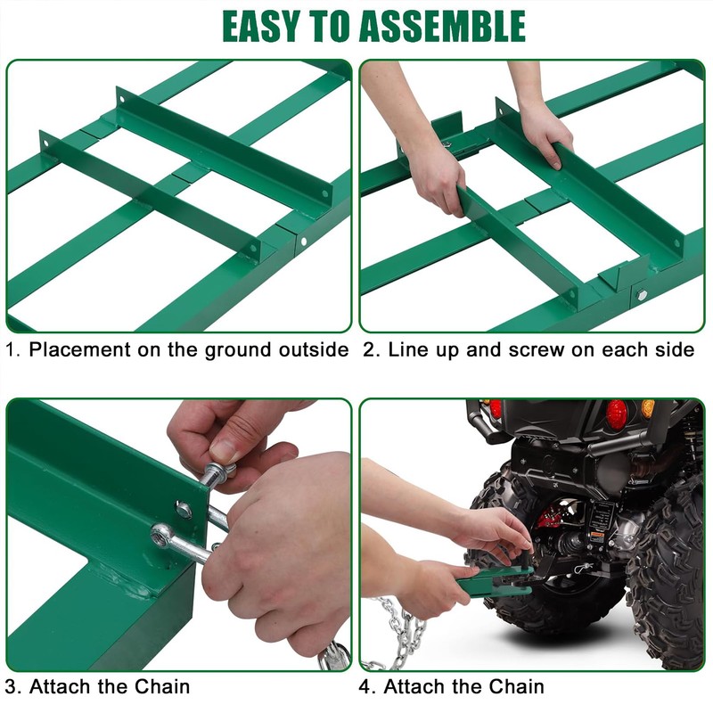 GarveeTech Driveway Drag 4 Ft Width, Drag Harrow Driveway,Grader Landscape