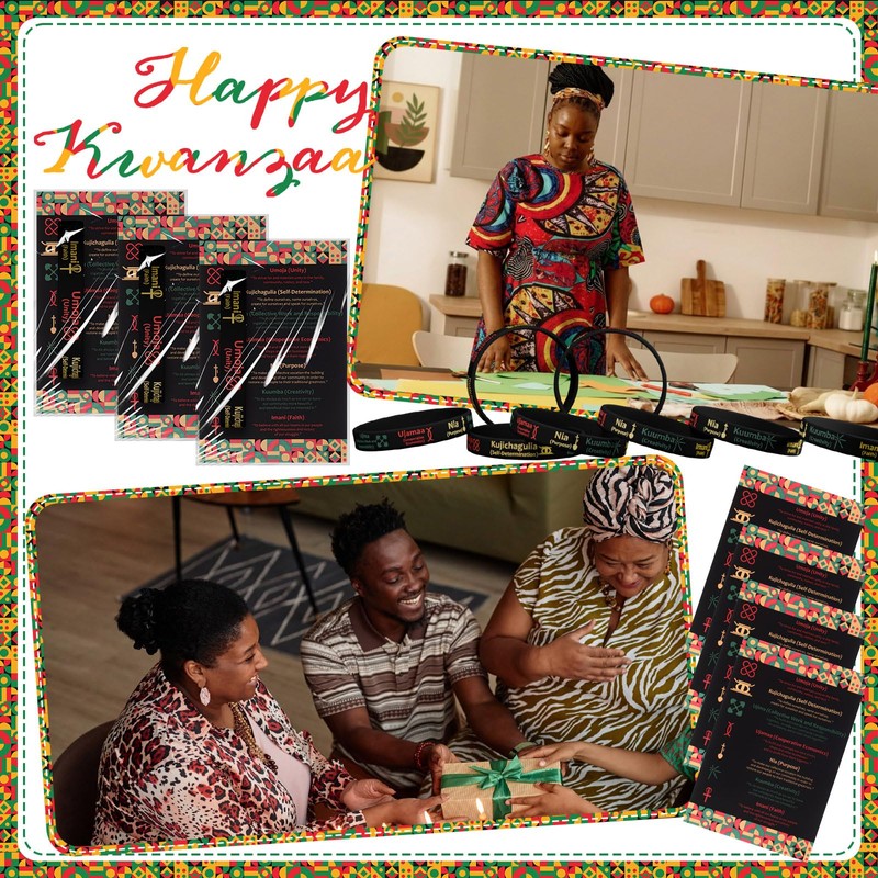 100 Sets Kwanzaa Silicone Bracelet Bulk African Rubber Wristband