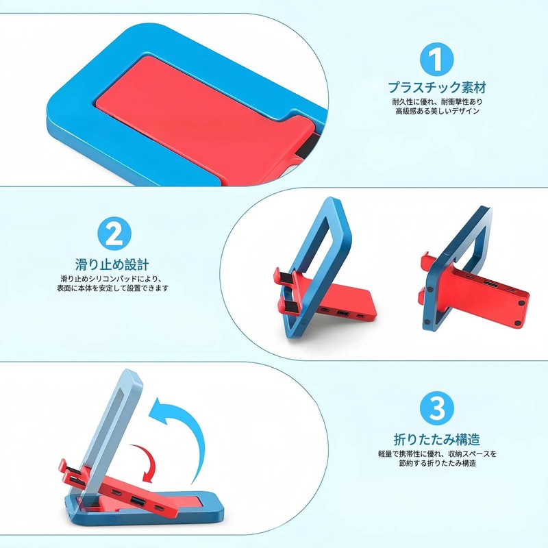 Switch 2 用ドック【2025新型-5in1-折りたたみ収納可能】AriKroii スイッチ2ドック HDMI 変換アダプター 旧型Switch/OLED/ 2用 テレビ接続出力 HDMI2.0/4K@60Hz/PD100W/USB-C/USB2.0/USB3.0対応