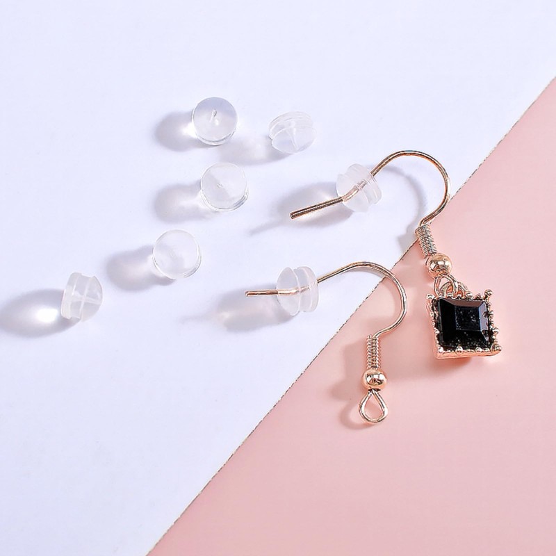 Silicone Earring Backs, Clear Earring Backings, 12PCS Soft Earring Stoppers,