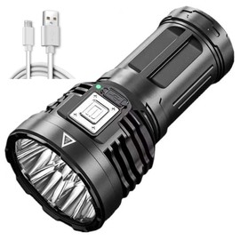 Linterna LED recargable, 4000 lúmenes, súper brillante, impermeable, mini linterna portátil para camping, pesca