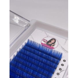 Color Lash Extensions .07 CC Curl Easy Fan Volume Lashes Blue Volume Lash Extensions 9-16mm Mixed Lash Tray Self Fanning 2D-10D Volume Eyelash Extensions by ILASHYOU_LV (BLUE 0.07 CC 9-16mm)