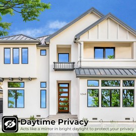 Coavas One Way Privacy Window Film with 3 Tools, Reflective Mirror Home Window Tint See Out Not in Sun Blocking Window Security Clings Self-Adhesive Daytime Privacy House Window Cover,35.4x78.7in