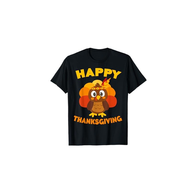 Happy Thanksgiving T-Shirt Turkey Day, black, s
