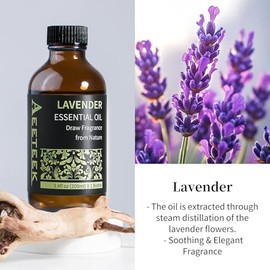 Aeeteek Aeeteek 100ml Lavender Essential Oil Refill for Waterless Diffuser & Reed Diffuser Set, 3.4Fl Oz Flower Aroma Oils for Scent Air Spray Machine, Long-Lasting Home Fragrance, Bathroom Air Freshener