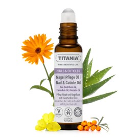 TITANIA® Nagelöl – Natürliches Nagelhautpflegeöl mit 8 Ölen & Aloe Vera für Cuticle & weiche Nagelhaut, Hände & Füße, COSMOS NATURAL, Vegan, Dermatologisch bestätigt, Made in Germany, 10ml