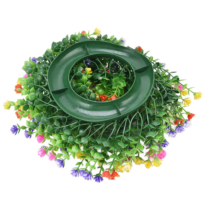 Flower Wreath Spring Babysbreath Faux Round Flower Wreath for Living