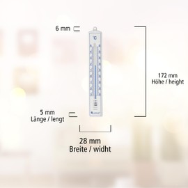 Lantelme 3 Piece Garden Thermometer Set Weatherproof Outdoor Thermometer Indoor Thermometer Analogue Thermometer in White Also for Indoor Room and Outdoor Garden 8957