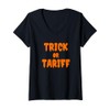 Womens Funny Trump - Trick or Tariff V-Neck T-Shirt