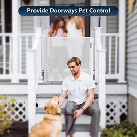 Bulubaky Retractable Baby Gates Dog Gates, Sturdy Mesh Safety Child Gate, 33" Tall Extends up to 110" Wide Extra Long Sliding Gate for Doorway Hallway Stair Porch Gates for Kids or Pets Indoor Outdoor