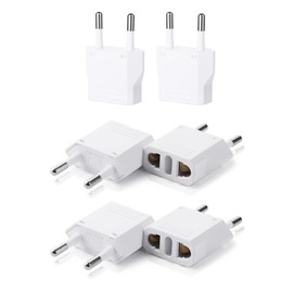 Bates European Travel Plug Adapter - 6 Pack, US to Europe Plug Adapter