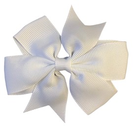 10pcs White Hair Bows Clips Slides Grips 3" inch Pinwheel Solid Vibrant Colour Girls Hairbows