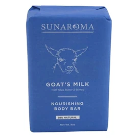 Sunaroma Soap Bar Goats Milk 8 Ounce (236ml) (6 Pack)