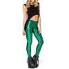 Ayliss New Mermaid Fish Scale Printed Leggings Stretch Tight Pants,Green