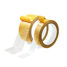 Peoin 2 Packs Double Sided Mesh Tape Heavy Duty Super Sticky 66 FT - 2 Inch + 1 Inch Gauze Fiberglass Tape Adhesive Tape Set with Industrial Grade Mesh for Mounting Carpets, Pictures