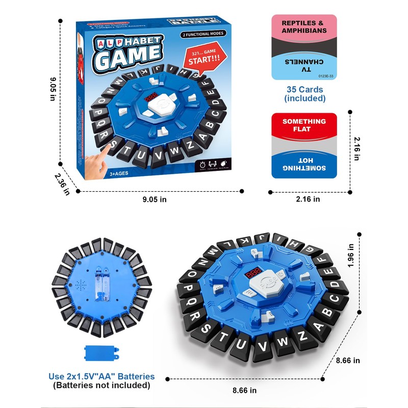 Word Game Family Board Games with Display Timer and 2