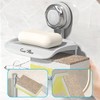 2-Tier Pearl White Suction Cup Soap Dish, Soap Holder without