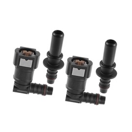 TUCKBOLD 9.89mm SAE to 10.5mm 90 Degree Fuel Line Hose Quick Release Connector Disconnect Hose Nylon 2 Set Automotive Parts