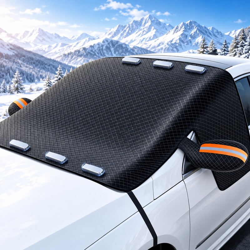Magnetic Windshield Snow Cover for Winter Car Protection – PVC