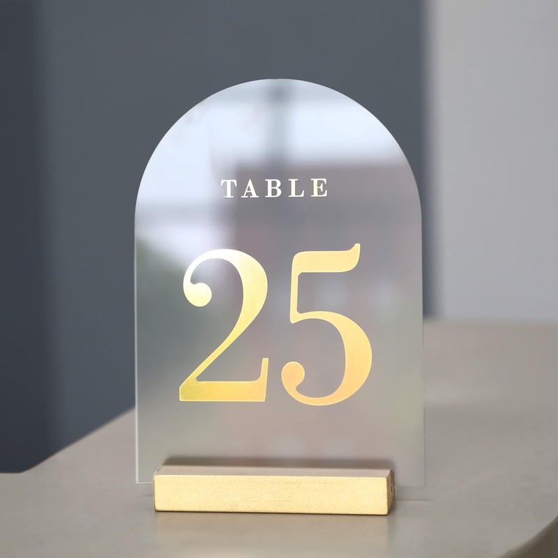 UNIQOOO 20 Pack 4" Gold Birch Wood Stands for Wedding