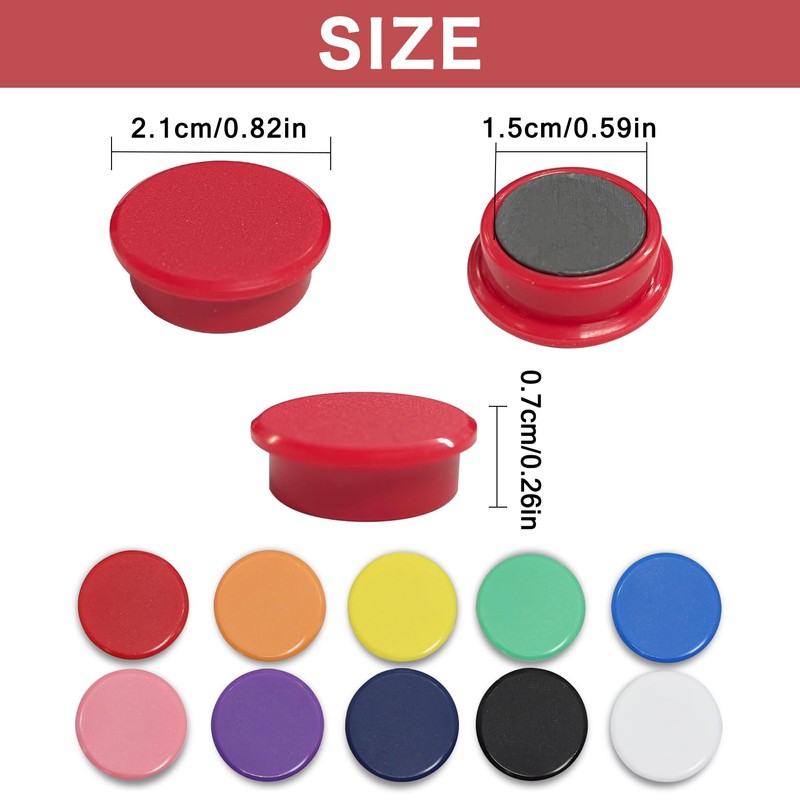 Idota Pack of 40 Magnets for Magnetic Board, Whiteboard Magnets,