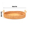 Hand Woven Round Rattan Serving Tray Bread Fruit Dessert Snack