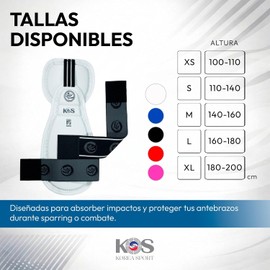 KOS - Codera con Antebracera Moosa - Equipo de Protección Taekwondo Unisex, Ajuste Seguro, Vinil de Alta Resistencia, Entrenamiento y Competencia