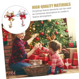 FUNOMOCYA Jingle Bell Christmas Decor 4 Pcs Large Bells Decorative Ornaments for Tree Door Hanging Decor