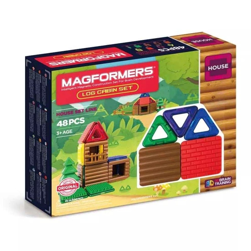 Rainbow Products Magformers 48-Piece Log Cabin Set
