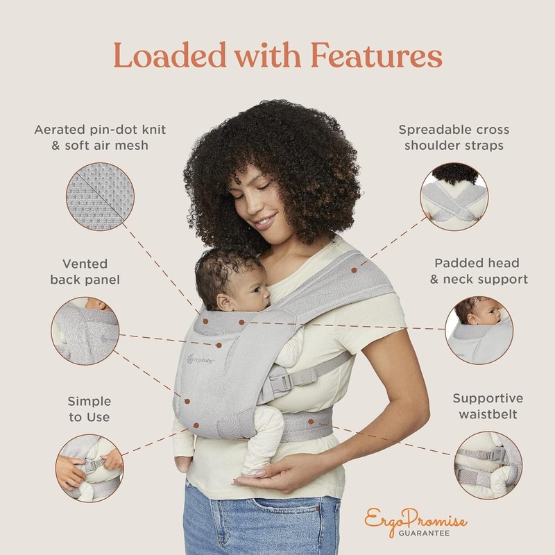 Ergobaby Embrace Cozy Newborn Essentials - Envoltura portabebés (7-25 libras),
