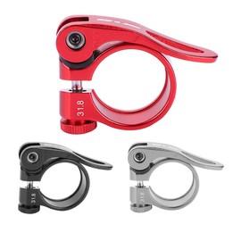 Seat Clamp Red, Seat Post Clamp Red, Quick Release Bicycle Gub Cx-18 Bicycle Seatpost Clamp Aluminium Alloy Quick Release Road Bike Seatpost Clamp for 31.8 mm S