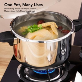 ciciglow Stainless Steel Pressure Cooker, Fast Cooking Pot with Safety Valve, Multifunctional Design, Intelligent, Universal for Induction Cooktops and Stoves, Comfortable (5L)