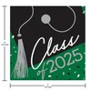School Spirit Green Class of 2025 Beverage Napkins, 108 Count