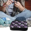KUIFORTI Purple Rose Skull Crochet Hook Cases for Storage Knitting