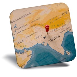 Destination Vinyl ltd Fridge Magnet - New Delhi World Map n 21937