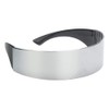 POFET Futuristic Narrow Cyclops Silver Color Mirrored Lens Visor Sunglasses