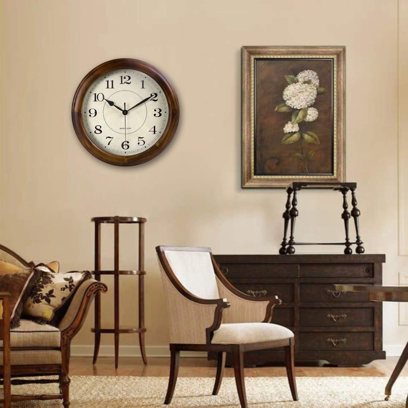Kesin Wall Clock Wood 14 Inch Silent Wall Clocks Large