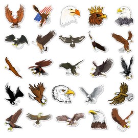 50 Packs Eagle Stickers Water Bottles Laptop Phone Motorcycle Computer Guitar Skateboard Hydroflasks Bald Eagle Vinyl Sticker Waterproof Aesthetic Trendy Decals for Teens Girls Adults