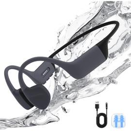 Tevese Bone Conduction Swimming Headphones Underwater, IPX8 Waterproof Bluetooth 5.4 Open Ear Headphones with 32G MP3 Memory for Swimming, Running, Cycling