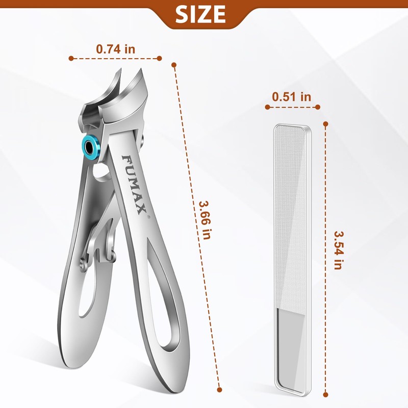 Toenail Clippers for Thick Toenails with Slant Wide Jaw Opening,
