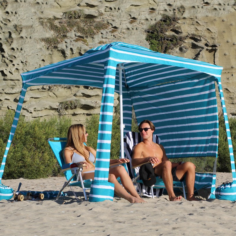 AMMSUN Beach Cabana, 6.2'×6.2' Beach Canopy, Easy Set up and