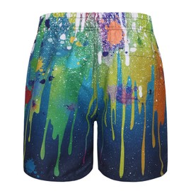 Lollisy Big Boys Swim Trunks Swim Shorts with Compression Liner for Kids Boys Quick Dry Board Shorts Beach Shorts Swimwear Amazing Ink Splash Size 10/8-10 Years