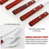 40 Pcs Wooden Handle Silverware Cutlery Set Walnut Handle 18/8