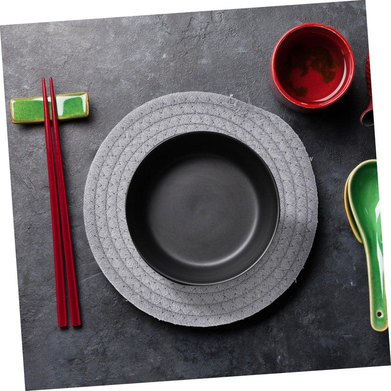 Mikinona 4pcs Cotton Woven Pot Pad Weave Mat Round Hot