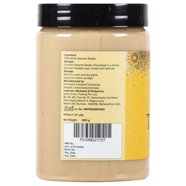 Urban Platter White Tahini Paste | Creamy & Smooth | Hulled Pure Sesame Seed Butter for Hummus, Salad Dressing, Dips & Baked Goods | 17.64 Oz/500g