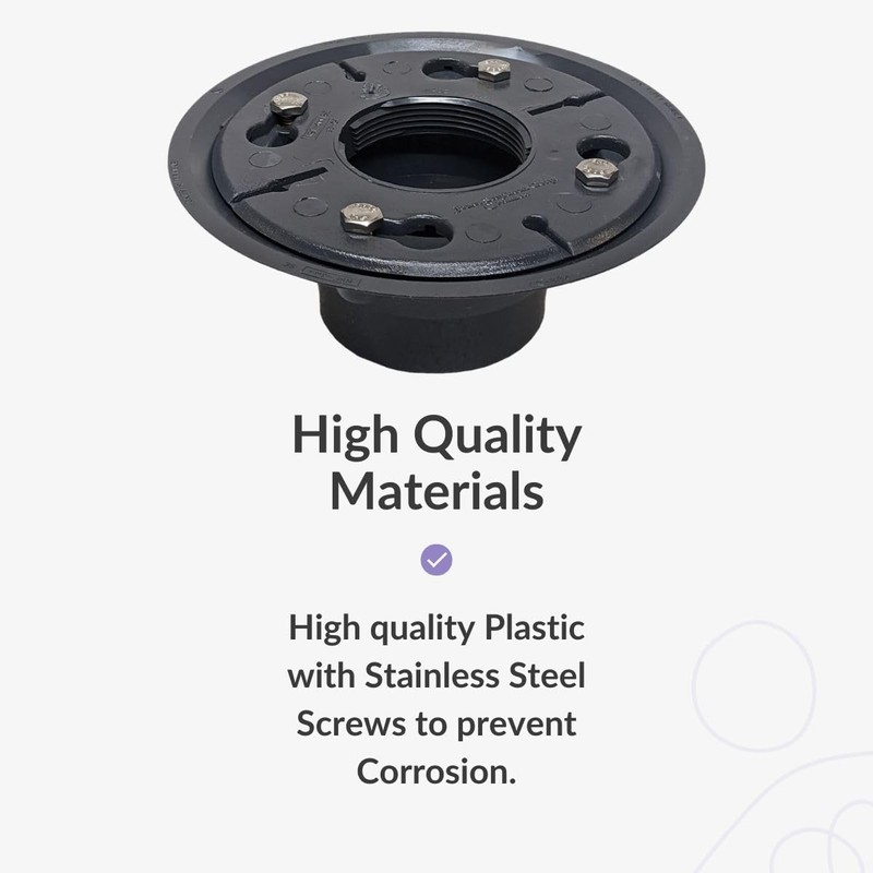 SereneDrains 2 Inch Shower Drain Base for Linear Square Shower